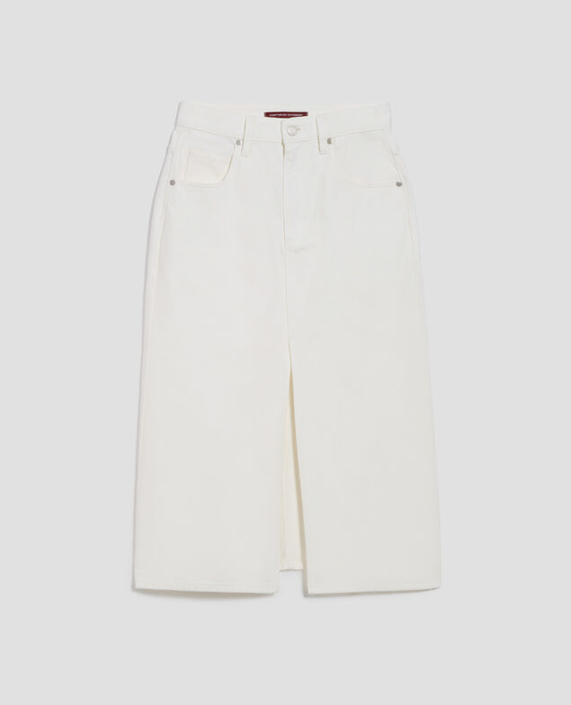 Jupe midi en denim H003 white