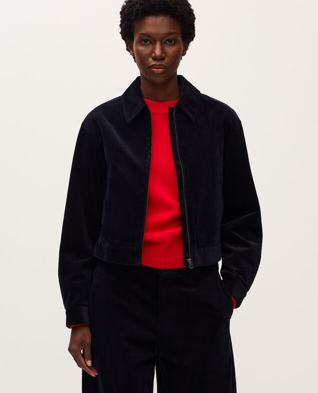 Blouson en velours côtelé U690 navy