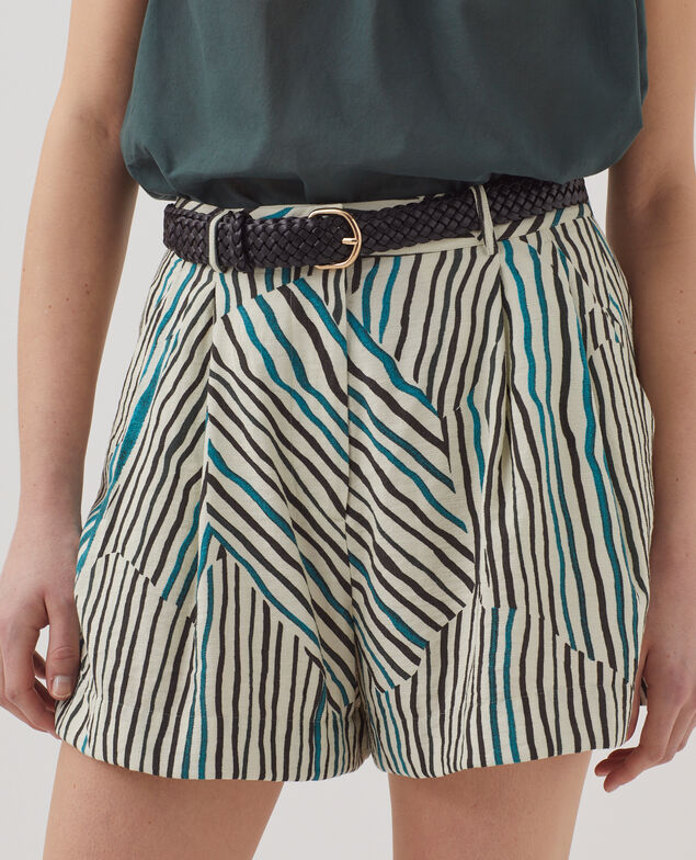 Short fluide imprimé zébré J014 big zebra ecru