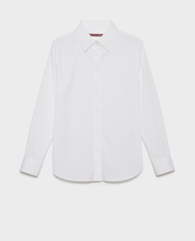 Chemise en popeline de coton 0007 white