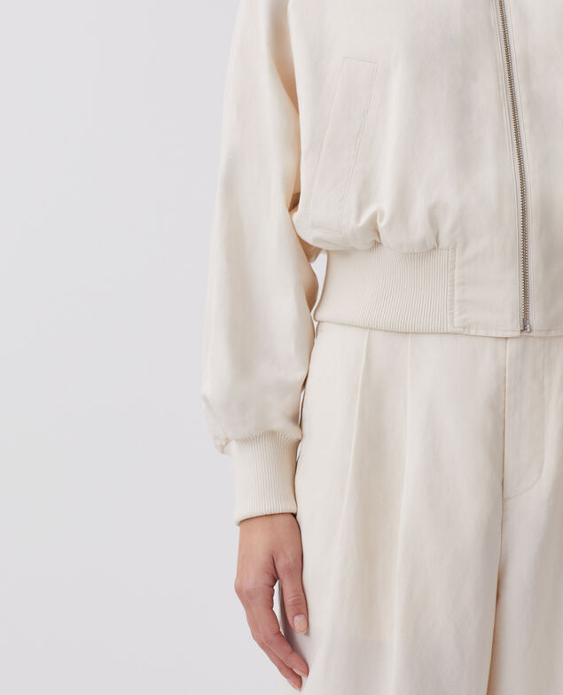 Blouson court zippé J314 beige