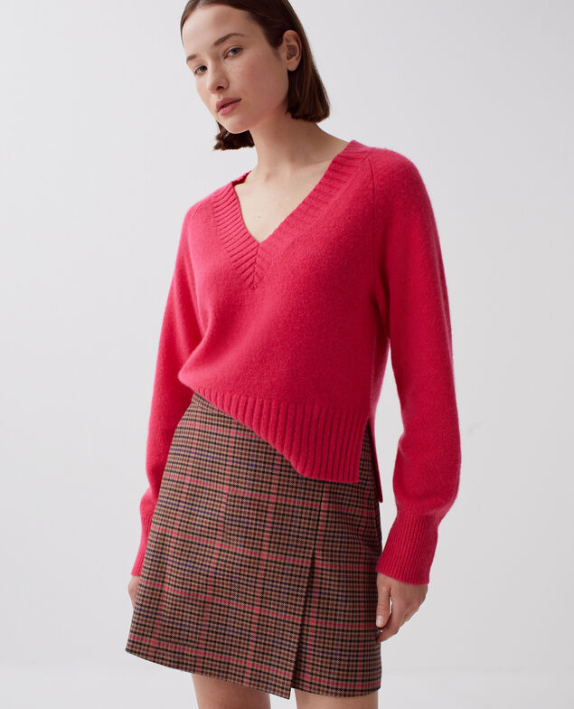 Jupe courte I121 check pink