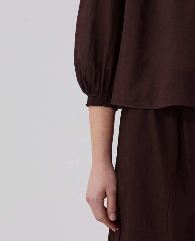 Blouse en voile de coton J790 chocolate plum