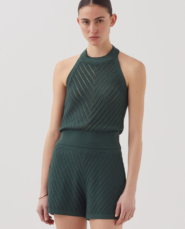 Short en maille texturée J590 spruce green
