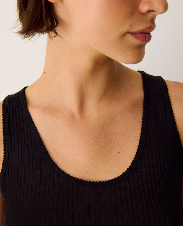 T-shirt sans manches HEATTECH POINTELLE Heattech pointelle Noir