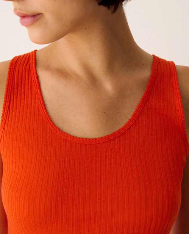 T-shirt sans manches HEATTECH POINTELLE Heattech pointelle Tango orange