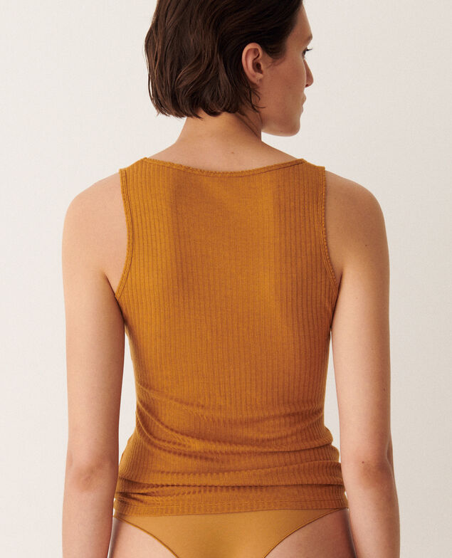 T-shirt sans manches HEATTECH POINTELLE Heattech pointelle Bone brown