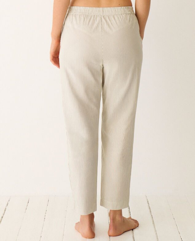 Pantalon BOYFRIEND Boyfriend Rayure vert lichen/white