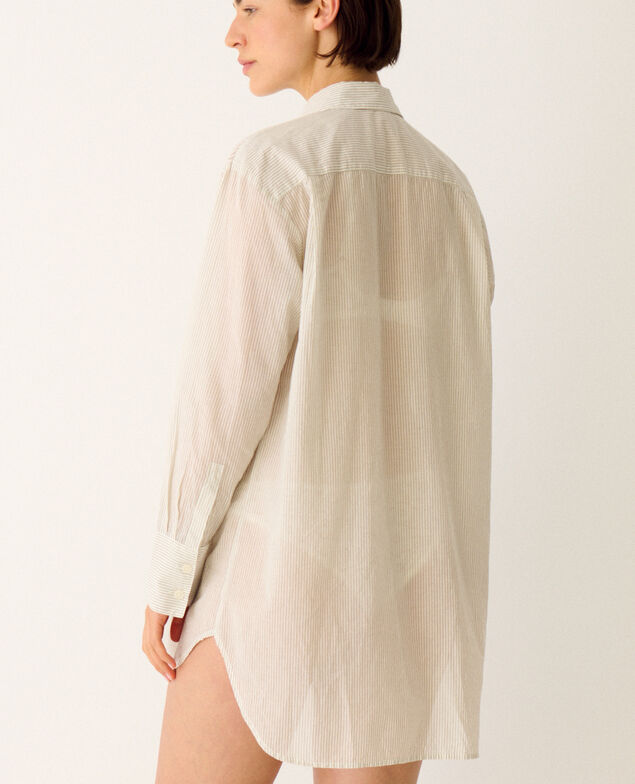Veste de pyjama BOYFRIEND Boyfriend Rayure vert lichen/white