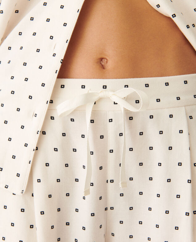 Set de pyjama DREAM FLANELLE Dream flanelle Geo cravate blanc creme