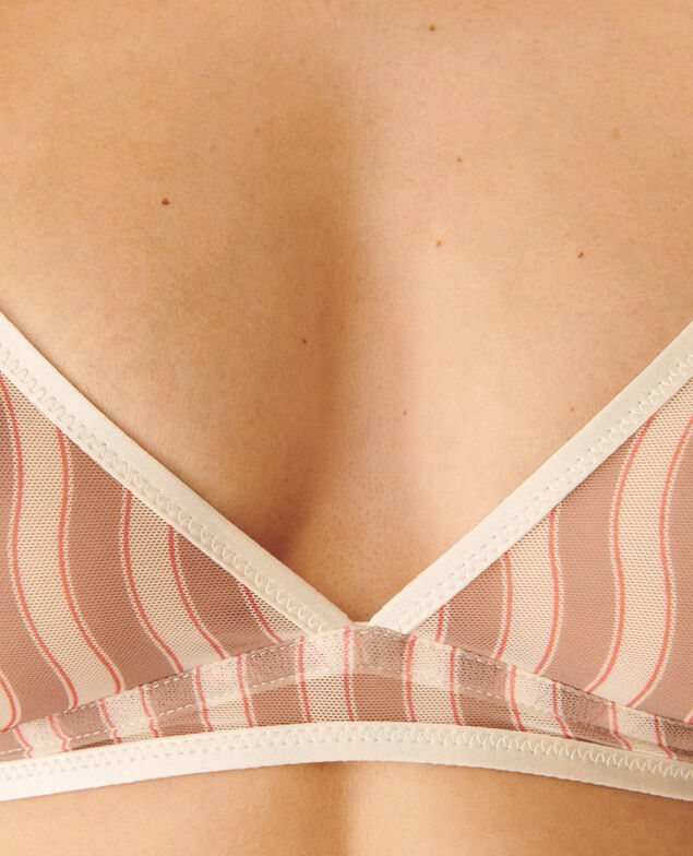 Soutien-gorge sans armatures CHERI TULLE PRINT Cheri tulle print Rayure ondes blanc sable