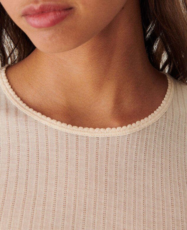 T-shirt manches longues HEATTECH POINTELLE Heattech pointelle Beige granit