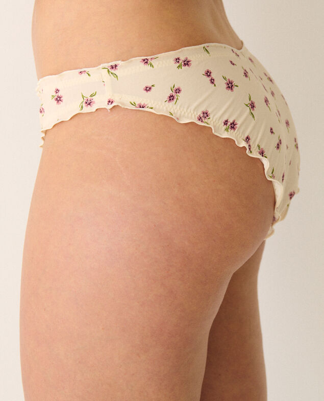 Culotte taille basse CHERI MICROFIBRE Cheri microfibre Fleur violettes blanc sable