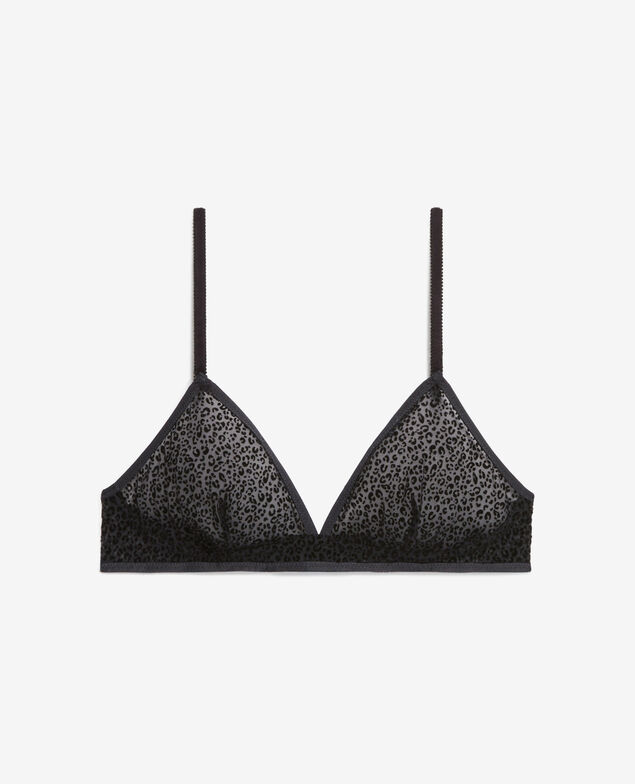Soutien-gorge sans armatures CHERI TULLE FLOQUE LEO Cheri tulle floque leo Noir