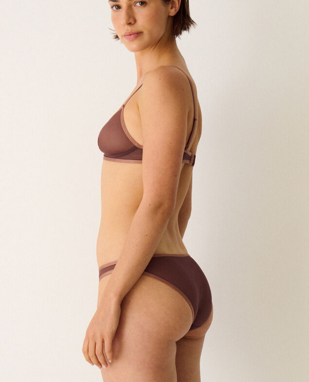 Hipster briefs CHERI TULLE BICOLOR Cheri tulle bicolor Mocha/chestnut brown