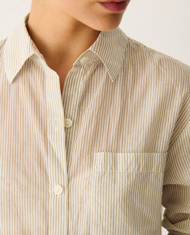 Veste de pyjama BOYFRIEND Boyfriend Rayure vert lichen/white