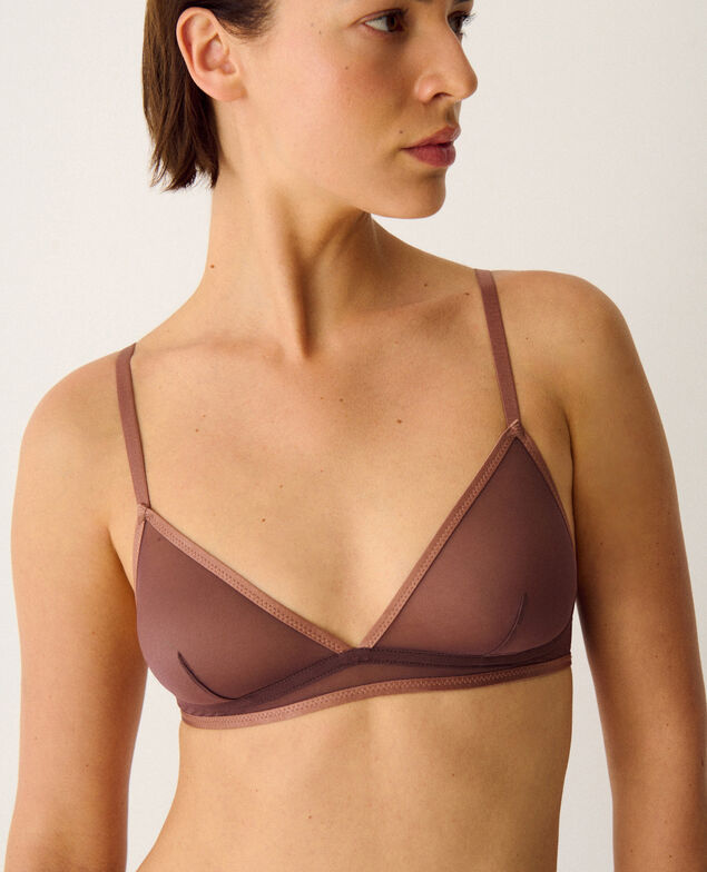 Soutien-gorge sans armatures CHERI TULLE BICOLOR Cheri tulle bicolor Marron moka/brun chataigne