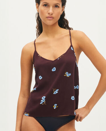 Cami RELAX PRINT Relax print Poppies fudge brown