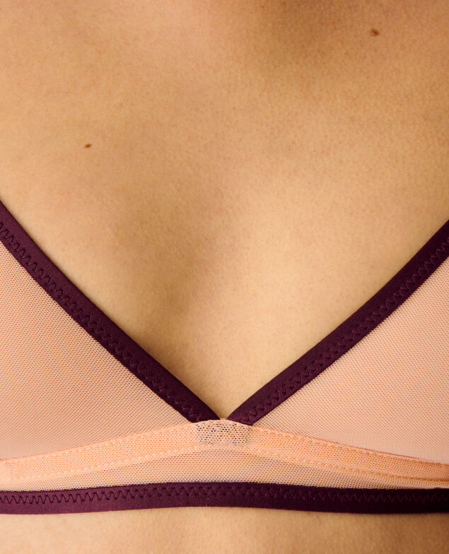 Soutien-gorge sans armatures CHERI TULLE BICOLOR Cheri tulle bicolor Rose pêche/prune