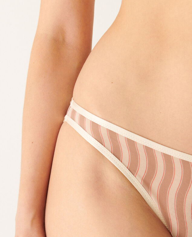Culotte taille basse CHERI TULLE PRINT Cheri tulle print Rayure ondes blanc sable