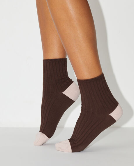 Chaussettes BICOLORES Bicolores Bico brown pink