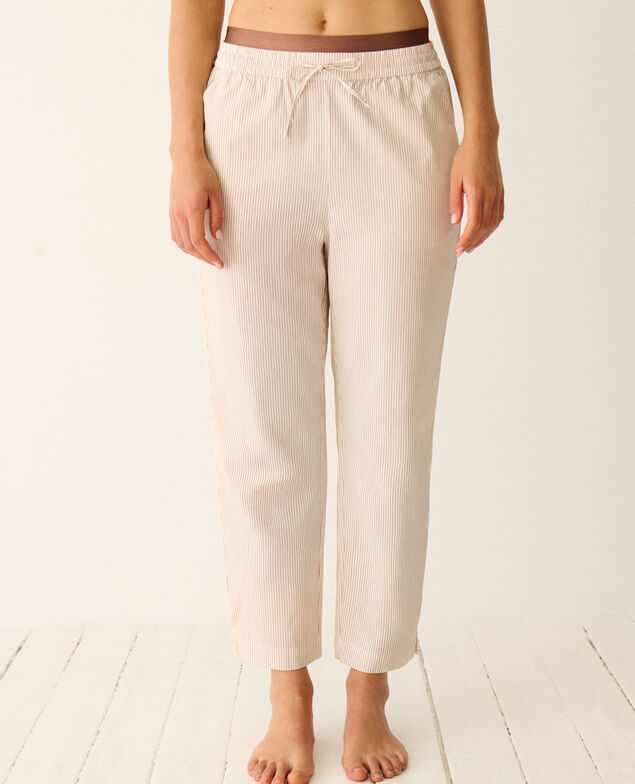 Pantalon BOYFRIEND Boyfriend Rayure brun makeup/white