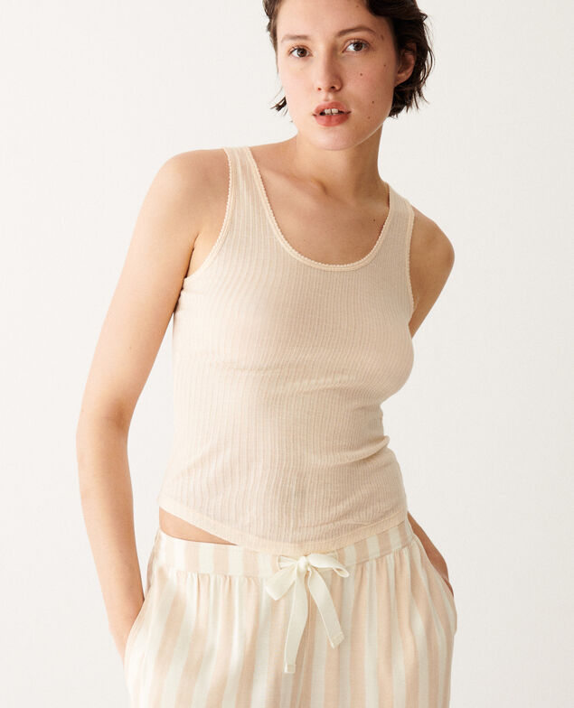 T-shirt sans manches HEATTECH POINTELLE Heattech pointelle Beige granit