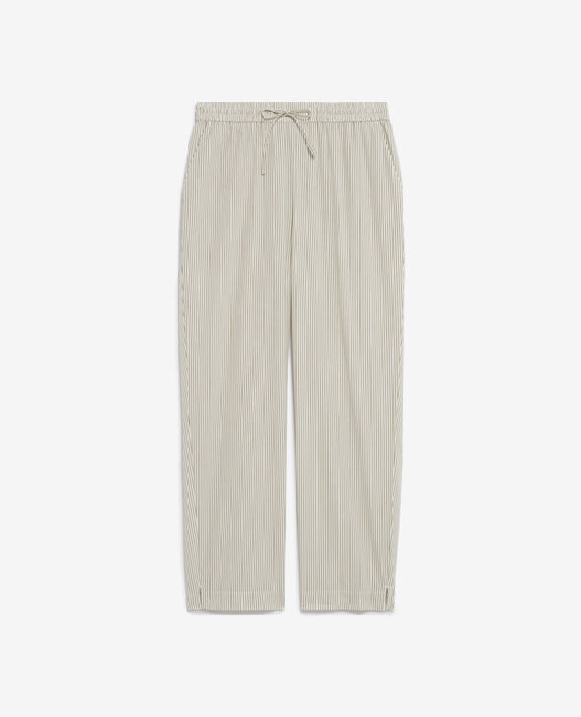 Pantalon BOYFRIEND Boyfriend Rayure vert lichen/white