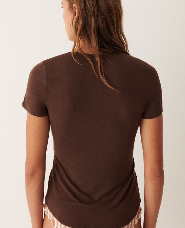 T-shirt manches courtes HEATTECH SECONDE PEAU Heattech seconde peau Fudge brown