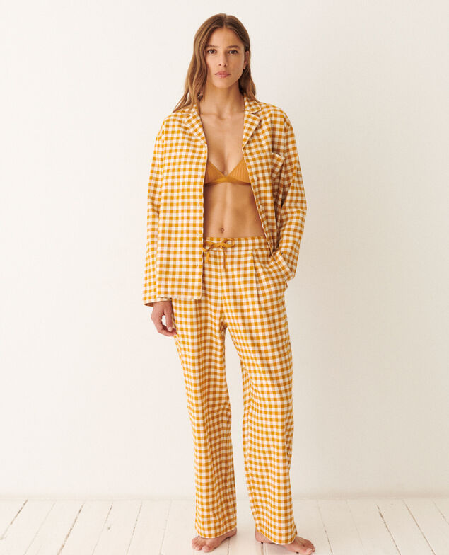 Set de pyjama DREAM FLANELLE Dream flanelle Mini vichy jaune ocre