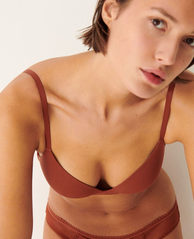 Soutien-gorge triangle moulé sans armatures DAILY FEMININ Daily feminin Marron cannelle