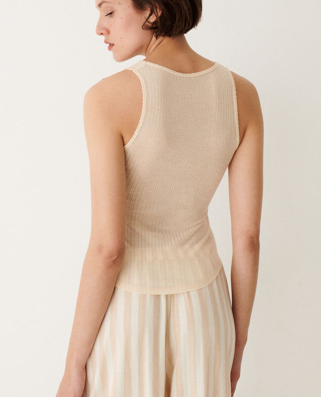 T-shirt sans manches HEATTECH POINTELLE Heattech pointelle Beige granit