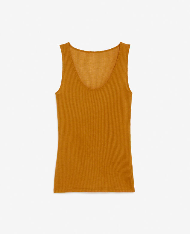 T-shirt sans manches HEATTECH POINTELLE Heattech pointelle Bone brown