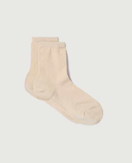 Chaussettes MAILLE POINTELLE Maille pointelle Blanc casse