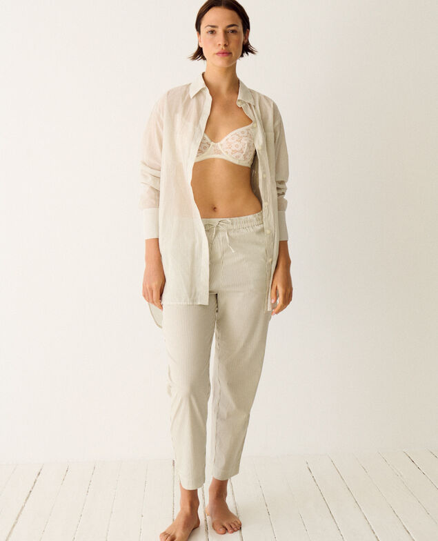 Veste de pyjama BOYFRIEND Boyfriend Rayure vert lichen/white