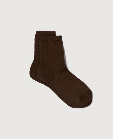 Chaussettes MAILLE POINTELLE Maille pointelle Marron fonc&eacute;