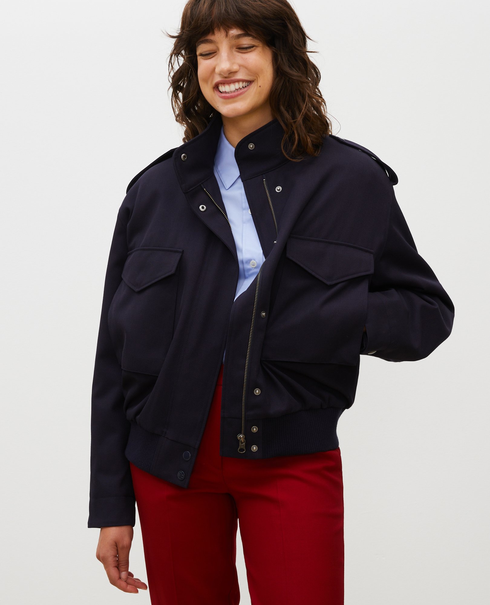 Blouson aviateur en laine