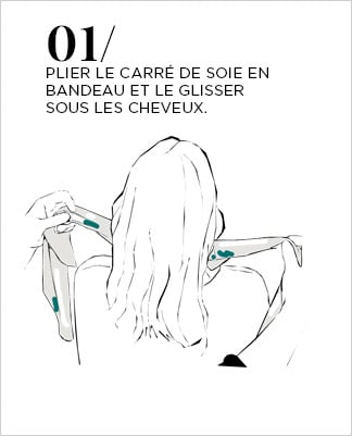 Porter un foulard dans les Cheveux  - Etape 2
