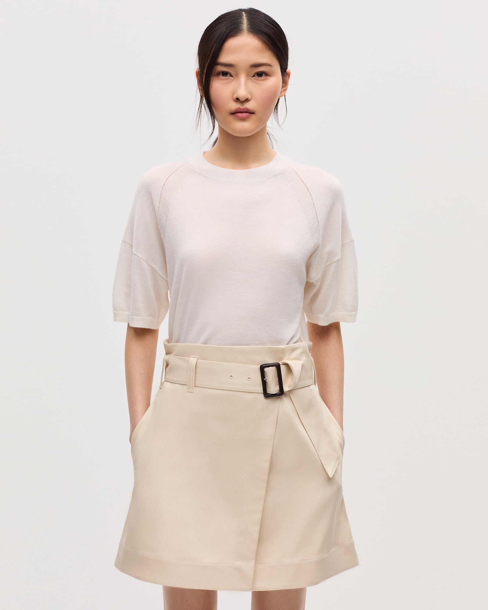 Wrapover mini skirt gardenia - Comptoir des Cotonniers